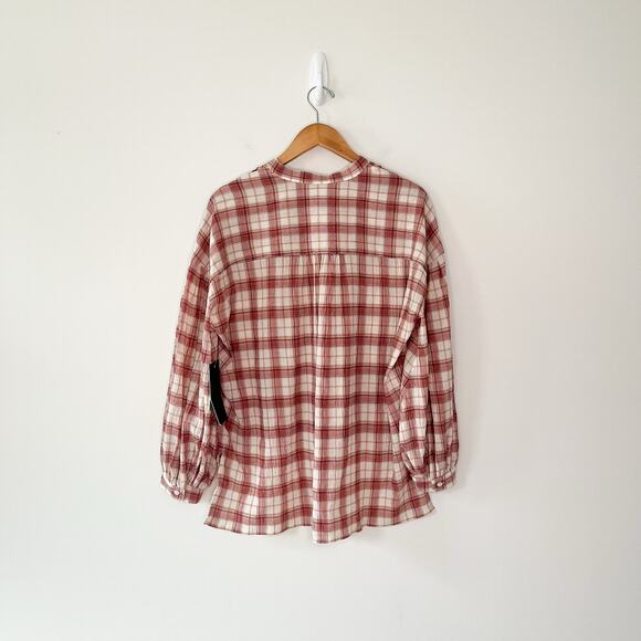Tuckernuck NWT Pink and White Plaid Juliette Button Down Top Blouse, Size XS - Picture 11 of 16